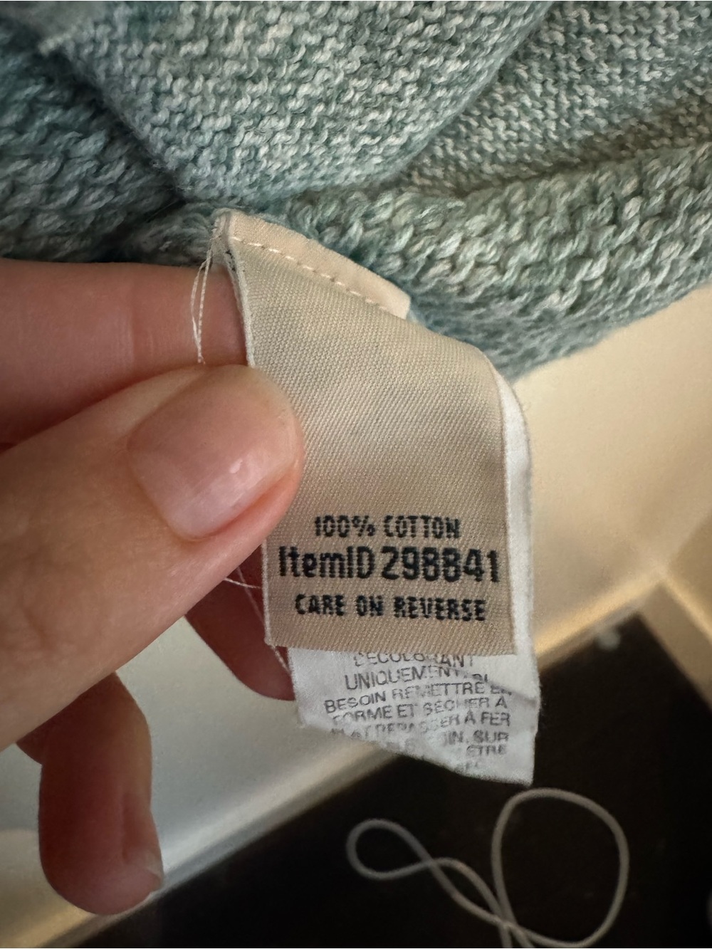 L.L.Bean 100% Cotton Quarter Zip Sweater XL Blue Green Pullover Collared Knit - Picture 6 of 10
